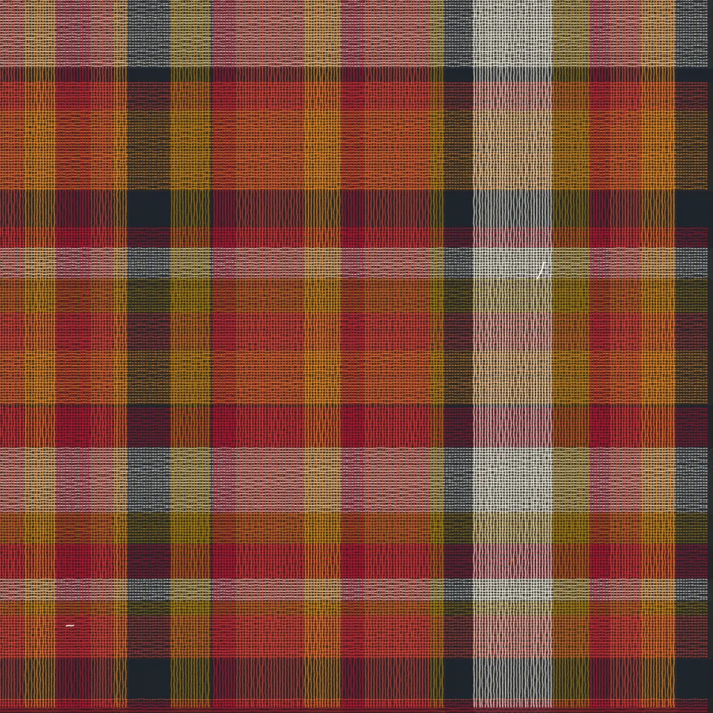 Generative Madras Checks textile study with soft fade and banded colour